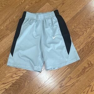 Nike Light Gray and Black Sports Shorts